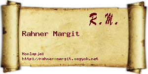 Rahner Margit névjegykártya